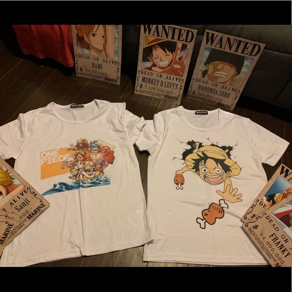 Two anime Graphic One piece T shirts